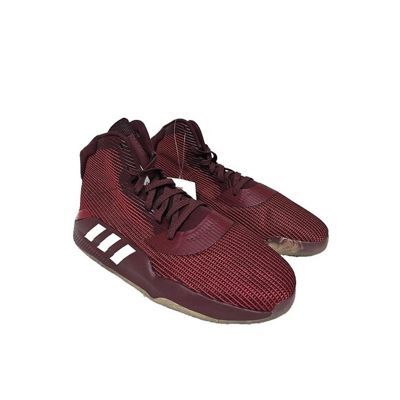 Adidas Men's Pro Bounce Mid 19 Kristaps Basketball Shoe Maroon White Size 16M